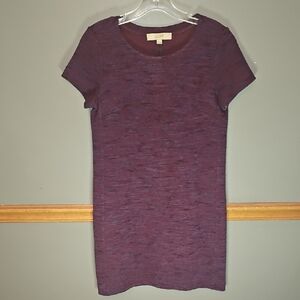 LOFT Rich Plum Short Sleeve Dress